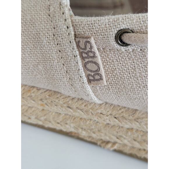Bobs Espadrilles Set Sail Natural Canvas Wedge Size 8 Women's - Picture 7 of 11